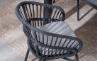 Sztaplowane krzesło obiadowe ODIVELAS szare / aluminium / lina