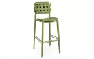 Oliwkowy hoker ogrodowy metalowy sztaplowany CLOVER Bizzotto