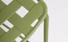 Oliwkowy hoker ogrodowy metalowy sztaplowany CLOVER Bizzotto