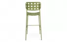 Oliwkowy hoker ogrodowy metalowy sztaplowany CLOVER Bizzotto