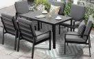 Czarny komplet stołowy na taras dla 6 osób aluminiowy LORENZO 