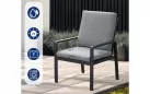 Czarny komplet stołowy na taras dla 4 osób aluminiowy LORENZO 