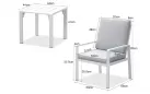 Biały komplet kawowy na balkon dla 2 osób aluminiowy ELENA
