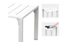 Biały komplet kawowy na balkon dla 2 osób aluminiowy ELENA