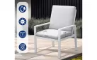 Biały komplet kawowy na balkon dla 2 osób aluminiowy ELENA