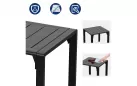 Czarny komplet kawowy na balkon dla 2 osób aluminiowy ELENA