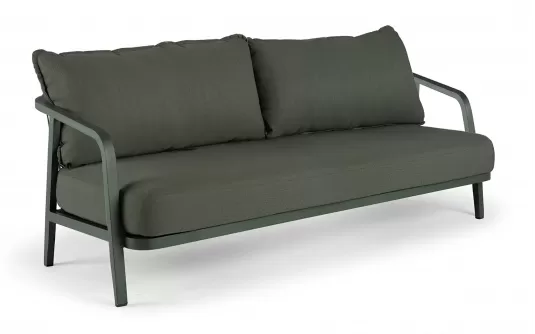 Sofa ogrodowa aluminowa oliwkowa 3-osobowa PEP plecionka lina polipropylenowa Sofa ogrodowa aluminowa oliwkowa 3-osobowa PEP plecionka lina polipropylenowa