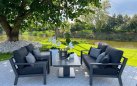 Sofa wypoczynkowa 2,5-osobowa na taras aluminiowa grafitowa TIMBER grube poduszki szare