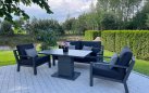 Sofa wypoczynkowa 2,5-osobowa na taras aluminiowa grafitowa TIMBER grube poduszki szare