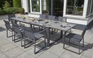 ekskluzywny rozkłdany stół PRIMAVERA 220 do 340 cm blat ceramiczny nogi ciemnoszare krzesło Primavera Stack
