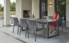 ekskluzywny rozkłdany stół PRIMAVERA 220 do 340 cm blat ceramiczny nogi ciemnoszare krzesło SENSE