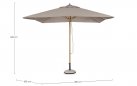 Parasol ogrodowy noga centralna aluminowa powłoka drewnopodobna ECLIPSE poszycie taupe