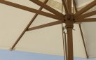 Parasol ogrodowy noga centralna aluminowa powłoka drewnopodobna ECLIPSE 3x4 poszycie beżowe