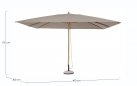 Parasol ogrodowy noga centralna aluminowa powłoka drewnopodobna ECLIPSE 3x4 poszycie taupe