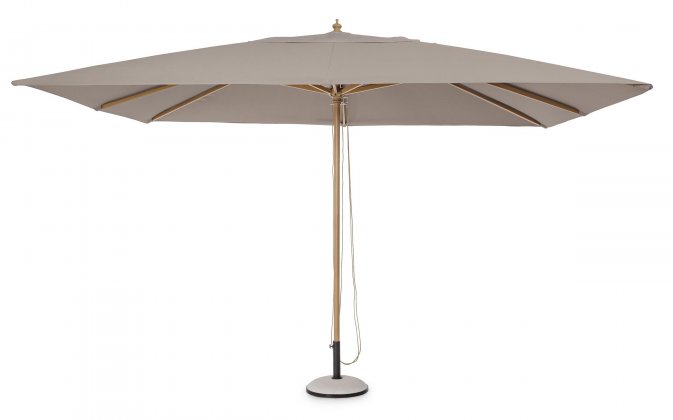 Parasol ogrodowy noga centralna aluminowa powłoka drewnopodobna ECLIPSE 3x4 poszycie taupe