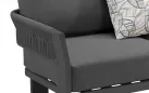 Nowoczesny grafitowy komplet wypoczynkowy na taras BORROMEO Lounge Higold beżowy