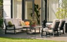 Zestaw ogrodowy Hartman GO – grafitowe aluminium sofa 3-osobowa + 2 fotele - tkanina olefin