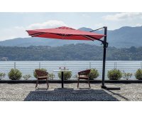 Parasol z nogą boczną FIRENZE 3x3 m aluminium antracyt akryl Olefin