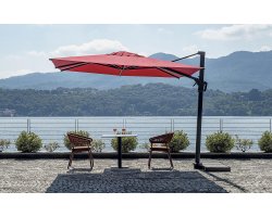 Parasol z nogą boczną FIRENZE 3x3 m aluminium antracyt akryl Olefin