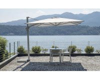 Parasol z nogą boczną FIRENZE 3x3 m aluminium noga biała akryl Olefin