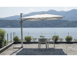 Parasol z nogą boczną FIRENZE 3x3 m aluminium noga biała akryl Olefin