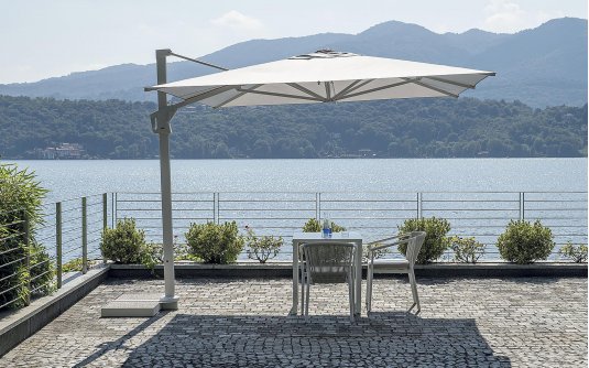 Parasol z nogą boczną FIRENZE 3x4 m aluminium noga biała akryl Olefin Parasol z nogą boczną FIRENZE 3x4 m aluminium noga biała akryl Olefin