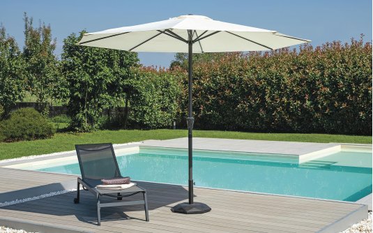 Parasol ogrodowy BLOOM Ø3 m aluminium noga antracyt poliester ecru