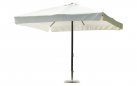 Parasol ogrodowy 3x3 m aluminium falbana poliester ecru noga centralna antracyt