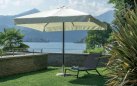 Parasol ogrodowy 3x3 m aluminium falbana poliester ecru noga centralna antracyt