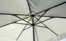 Parasol ogrodowy 3x3 m aluminium falbana poliester ecru noga centralna antracyt