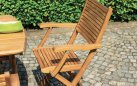 Krzesło ogrodowe PIETRASANTA składane z drewna akacjowego z podłokietnikami