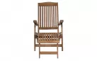 Fotel ogrodowy STEAMER 163×58 teak regulowany z poduszką ecru na taras