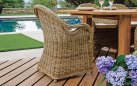 Fotel ogrodowy rattanowy SEMARANG 62×65 z włókna grey kubu z poduszką na taras