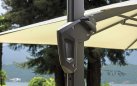 TENNESSEE 3×4 m parasol ogrodowy z GRAFITOWĄ nogą boczną i boczną podstawą / poszycie ecru