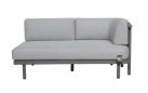 MAUI sofa ogrodowa 2-osobowa prawa/lewa 155×85 taupe z poduszkami BEE WETT®