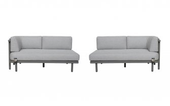 MAUI sofa ogrodowa 2-osobowa prawa/lewa 155×85 taupe z poduszkami BEE WETT®