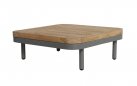 MAUI stolik kawowy ogrodowy 40×85 taupe z teakowym blatem