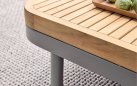 MAUI stolik kawowy ogrodowy 40×85 taupe z teakowym blatem