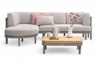MAUI stolik kawowy ogrodowy 40×85 taupe z teakowym blatem