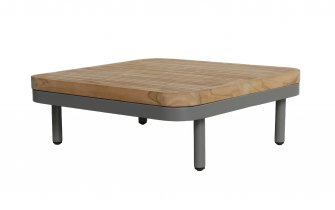 MAUI stolik kawowy ogrodowy 40×85 taupe z teakowym blatem