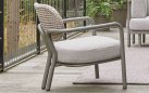LUGANO LOUNGECHAIR – fotel ogrodowy AppleBee z aluminium i rope taupe z poduszką All Weather