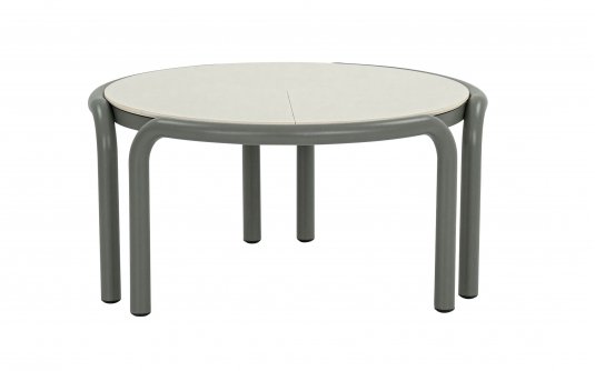 LUGANO Okrągły stolik kawowy AppleBee Ø 79,5 cm z blatem Sintered Stone