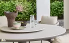 Zestaw ogrodowy BORA BORA – okrągły stół Ø 160 cm z krzesłami z aluminium i poduszkami All Weather antracyt