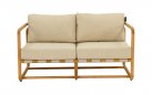 Sofa ogrodowa z teaku 2‑osobowa DOLCE z poduszkami All Weather jasny beż