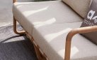 Sofa ogrodowa z teaku 2‑osobowa DOLCE z poduszkami All Weather jasny beż
