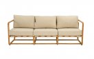 Sofa ogrodowa z teaku 3‑osobowa DOLCE z poduszkami All Weather jasny beż
