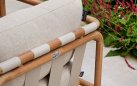 Sofa ogrodowa z teaku 3‑osobowa DOLCE z poduszkami All Weather jasny beż