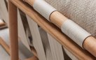 Sofa ogrodowa z teaku 3‑osobowa DOLCE z poduszkami All Weather jasny beż