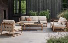 Sofa ogrodowa z teaku 2‑osobowa DOLCE z poduszkami All Weather jasny beż