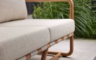 Sofa ogrodowa z teaku 2‑osobowa DOLCE z poduszkami All Weather jasny beż